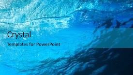  Presentation with blue wave - Presentation design enhanced with underwater wave texture blue background and a cyan colored foreground