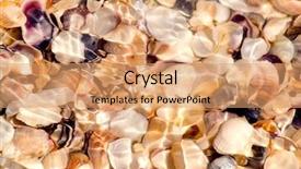  Presentation with pebble under ripple water - PPT theme consisting of underwater world - shells under rippled water background background and a coral colored foreground