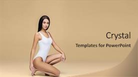  Presentation with health diet - Beautiful slides featuring underwear sport fitness diet nutrition backdrop and a coral colored foreground