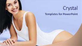  Presentation with health diet - PPT theme having underwear sport fitness diet nutrition background and a sky blue colored foreground