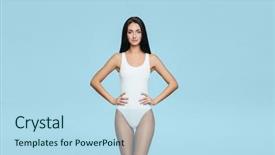  Presentation with healthy nutrition - Beautiful slide deck featuring underwear swimsuit slim shape nutrition backdrop and a light blue colored foreground