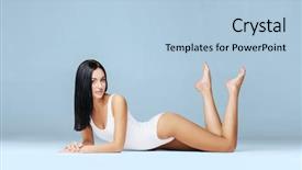  Presentation with healthy nutrition - Presentation design featuring underwear swimsuit slim shape nutrition background and a light blue colored foreground