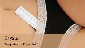  Presentation with woman nude body - Presentation design enhanced with underwear with a birth control background and a coral colored foreground