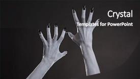  Presentation with black hands - Colorful presentation theme enhanced with underworld - demonic hands with black nails backdrop and a dark gray colored foreground