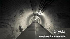  Presentation with tunnel - Cool new PPT layouts with underworld - empty tunnel at night backdrop and a dark gray colored foreground