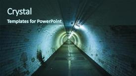  Presentation with end of tunnel - Amazing PPT theme having underworld - empty tunnel at night backdrop and a tawny brown colored foreground