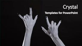  Presentation with heavy metal - Beautiful PPT theme featuring underworld - pale monster hands showing heavy backdrop and a black colored foreground