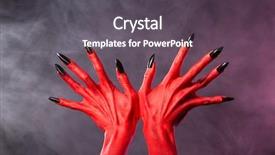  Presentation with black hands - Slide deck with recuperare - close-up portrait of beige labrador background and a  colored foreground.