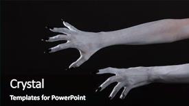  Presentation with black art - Theme having underworld - scary pale ghost hands background and a black colored foreground