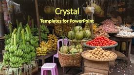  Presentation with coconut - Slide deck with undip - fresh banana and coconut bunches background and a tawny brown colored foreground