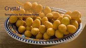  Presentation with unripe - PPT theme enhanced with undip - fresh unripe yellow dates background and a gold colored foreground