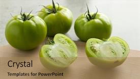  Presentation with unripe - Cool new slide set with undip - whole and half fresh raw backdrop and a coral colored foreground