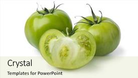  Presentation with unripe - Presentation design having undip - whole and halved fresh green background and a yellow colored foreground