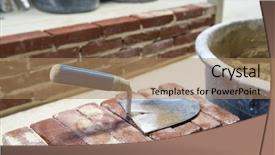  Presentation with augmented reality on walls - Cool new slides with undustry - trowel bricks and cement backdrop and a  colored foreground