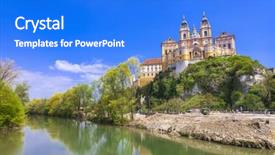  Presentation with heritage - Amazing slide set having unesco heritage site in austria backdrop and a cobalt blue colored foreground