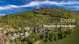  Presentation with unesco - PPT theme consisting of unesco-village-of-conques-en background and a tawny brown colored foreground