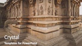  Presentation with hampi - Presentation theme featuring unesco world heritage site post background and a coral colored foreground