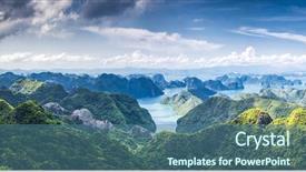  Presentation with world heritage - Slides featuring unesco world heritage site vietnam background and a ocean colored foreground