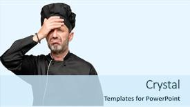  Presentation with cook chef - Theme with unexpected - senior cook man wearing chef background and a cool aqua colored foreground