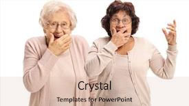  Presentation with elderly - Beautiful PPT layouts featuring unexpected - two elderly women gesturing surprise backdrop and a lemonade colored foreground
