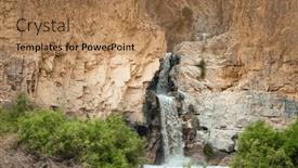  Presentation with powerful - Theme having unexpected-and-powerful-waterfall background and a coral colored foreground