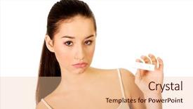  Presentation with sad woman - Colorful PPT theme enhanced with unexpected result - unhappy sad woman with pregnancy backdrop and a  colored foreground