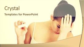  Presentation with sad woman - Audience pleasing slide deck consisting of unexpected result - unhappy sad woman with pregnancy backdrop and a  colored foreground