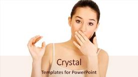  Presentation with pregnancy - Presentation theme consisting of unexpected result - young shocked woman with pregnancy background and a  colored foreground