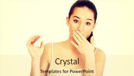  Presentation with pregnancy - Beautiful PPT theme featuring unexpected result - young shocked woman with pregnancy backdrop and a  colored foreground