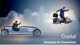  Presentation with business competition - PPT theme enhanced with unfainess - competition concept with business people background and a gray colored foreground