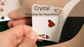  Presentation with advantage - Amazing presentation theme having competitive advantage - cheating in poker backdrop and a coral colored foreground