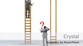  Presentation with climbing stairs - PPT layouts enhanced with unfair-competition-concept-with-people background and a white colored foreground