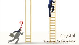  Presentation with climbing stairs - Presentation theme consisting of unfair-competition-concept-with-people background and a  colored foreground