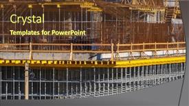  Presentation with modern building - Slides consisting of unfinished-modern-building-with-metal background and a tawny brown colored foreground