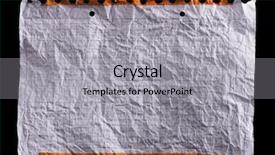  Presentation with note book - Slide deck featuring unfold letter - crumpled piece of white blank background and a light gray colored foreground