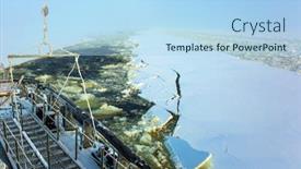  Presentation with icebreaker - PPT theme featuring unforgettable-excursion-to-the-arctic background and a light blue colored foreground