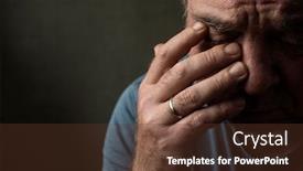  Presentation with crying - Presentation theme with unfortunate-crying-man-covered background and a tawny brown colored foreground