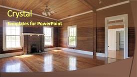  Presentation with living room - Theme enhanced with unfurnished living room with wood background and a  colored foreground