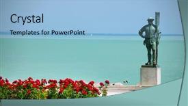  Presentation with hungary - Cool new slide deck with balaton fured resort hungary europe backdrop and a light blue colored foreground