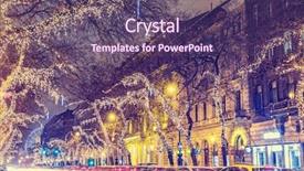  Presentation with budapest - PPT layouts enhanced with silver beautiful blue winter blurred - christmas light on central street background and a violet colored foreground