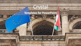  Presentation with flag - Slide deck consisting of hungary flag with eu flag background and a coral colored foreground