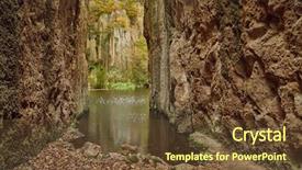  Presentation with mining - Cool new presentation design with formed in former mining pit backdrop and a tawny brown colored foreground