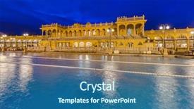  Presentation with hungary travel - PPT theme having szechnyi thermal bath spa in budapest hungary - travel background background and a ocean colored foreground