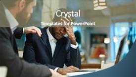  Presentation with work - Slide set with unhappiness - tiresome work background and a mint green colored foreground