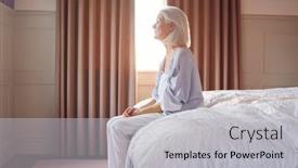  Presentation with depressed - Beautiful PPT theme featuring unhappy-and-depressed-senior-woman backdrop and a light gray colored foreground
