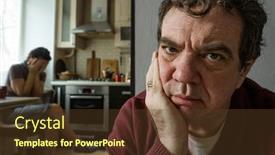  Presentation with domestic violence - Beautiful presentation design featuring unhappy-angry-man backdrop and a tawny brown colored foreground