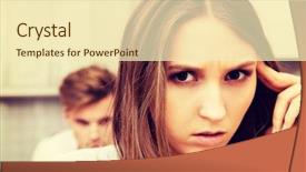  Presentation with unhappy - Slides with unhappy couple having an argument background and a cream colored foreground