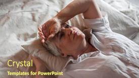  Presentation with elderly home - Presentation consisting of unhappy-elderly-woman-lying background and a tawny brown colored foreground