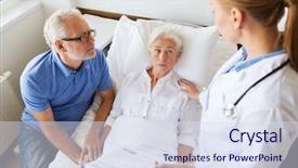  Presentation with health-care - Presentation theme with unhappy family - medicine age health care background and a sky blue colored foreground