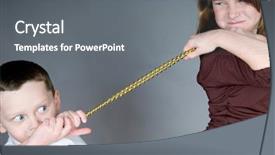  Presentation with fight - Beautiful PPT theme featuring unhappy family - young chiildren in fight backdrop and a gray colored foreground